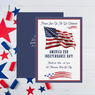Invitation Fête du drapeau américain du 14 juillet Jour de l'