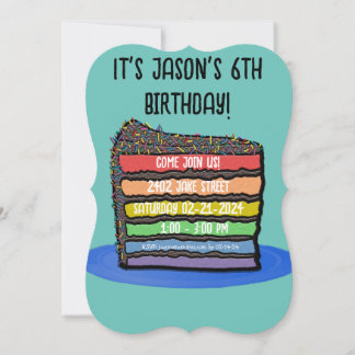 Invitation Fête du gâteau d'anniversaire pour enfants
