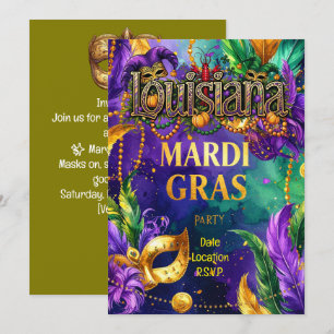 Invitation Fête du Mardi Gras – Louisiane
