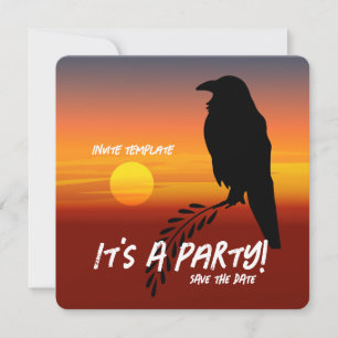 Invitation Fête du Merle Sunset Corbeau