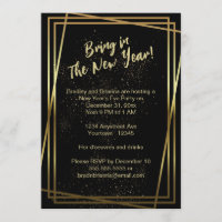 Fête du Nouvel An au cadre triple or