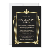 Fête du Nouvel An Royal Gold Black Art Déco