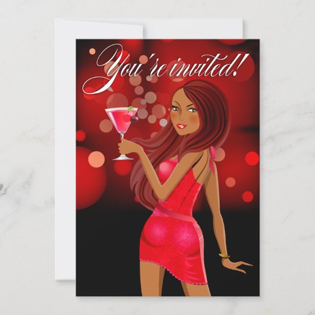 Invitation Fête du parti dans n'importe quel but rouge (Devant)