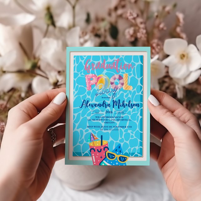 Invitation Fête du pool de diplômés (Créateur téléchargé)