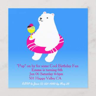 Invitation Fête du pool d'ours polaires