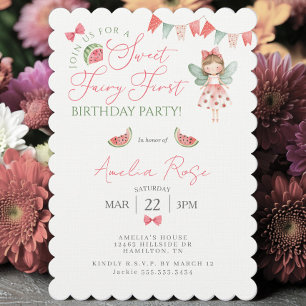 Invitation Fête du premier anniversaire de la fée sucrée past