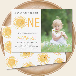 Invitation Fête du premier anniversaire de la fille au soleil
