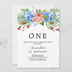 Invitation Fête du premier anniversaire de la flore moderne 
