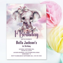 Fête du premier anniversaire de la petite éléphant