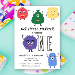 Invitation Fête du premier anniversaire de Little Monster