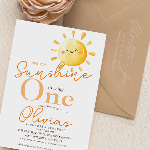 Invitation Fête du premier anniversaire de Sunshine Rustique 