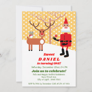 Invitation Fête du premier anniversaire du Père Noël et du R