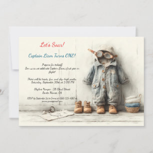 Invitation Fête du premier anniversaire du Petit Aviateur