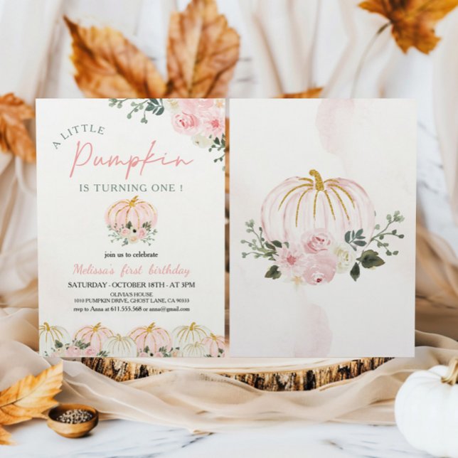 Invitation Fête du premier anniversaire du petit Citrouille (Créateur téléchargé)