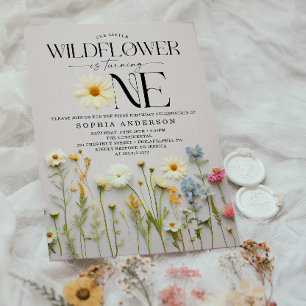 Invitation Fête du premier anniversaire du petit Fleur sauvag
