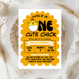 Invitation Fête du premier anniversaire d'une jolie fille pou