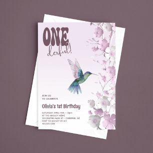 Invitation Fête du premier anniversaire sous les cerisiers en