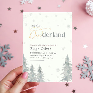 Invitation Fête du premier anniversaire Winter Onederland aqu