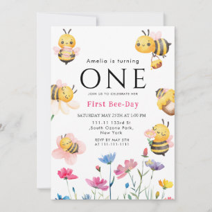 Invitation Fête du premier jour de l'abeille bohème fleur sau