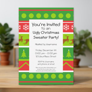 Invitation Fête du pull de Noël laid