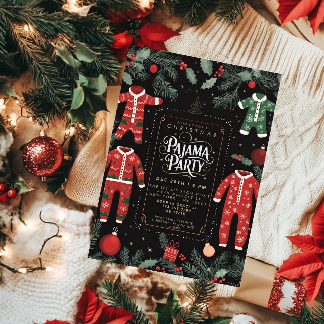Invitation Fête du pyjama de Noël (Créateur téléchargé)