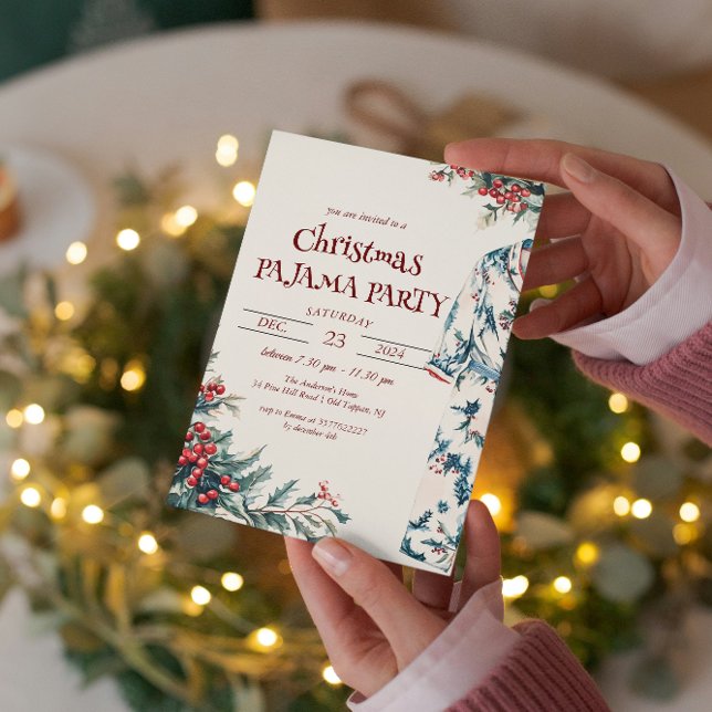 Invitation Fête du pyjama de Noël (Créateur téléchargé)