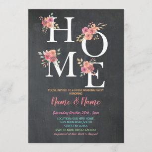 Invitation Fête du réchauffement de la maison ACCUEIL Chalk r