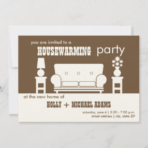 Invitation Fête du réchauffement de la maison - Salon blanc