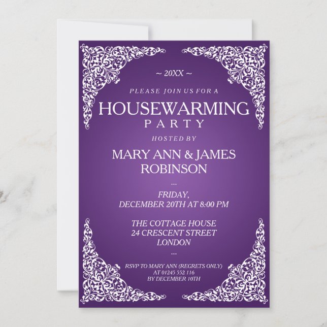 Invitation Fête du réchauffement de la maison, Vintage vague  (Devant)