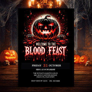 Invitation Fête du sang Halloween