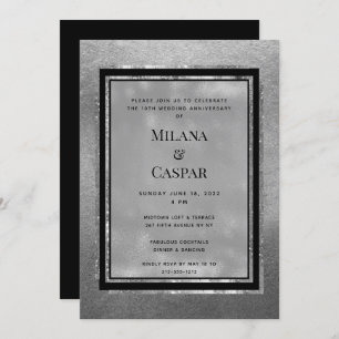 Invitation Fête du Shimmer Argent grillé