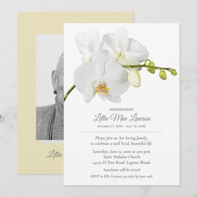Invitation Fête du souvenir floral Photo (Devant / Derrière)