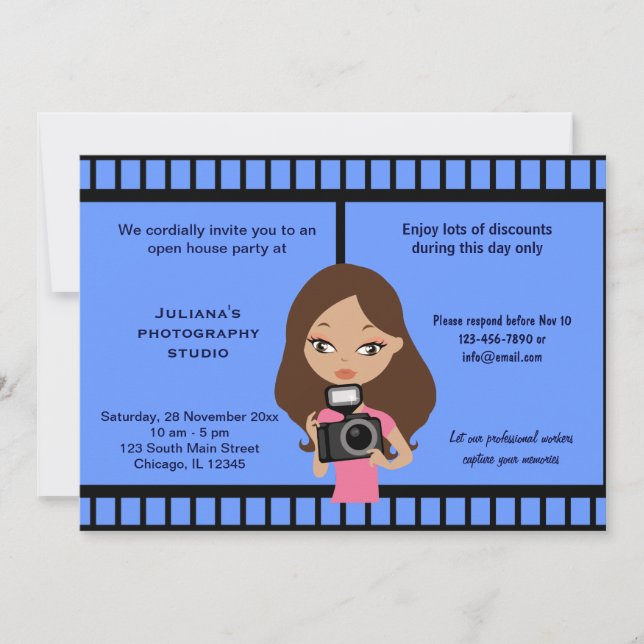 Invitation Fête du Studio de Photographie (Devant)