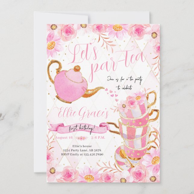 Invitation Fête du thé au Par-tea (Devant)