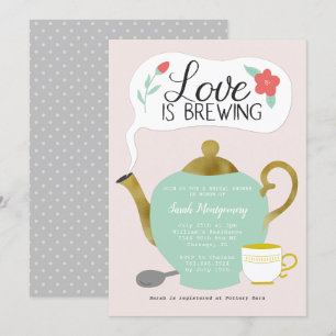 Invitation Fête du thé floral L'amour de la Fête de l'mariée 