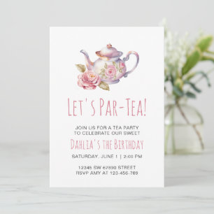 Invitation Fête du thé moderne Anniversaire Princesse Tea Par