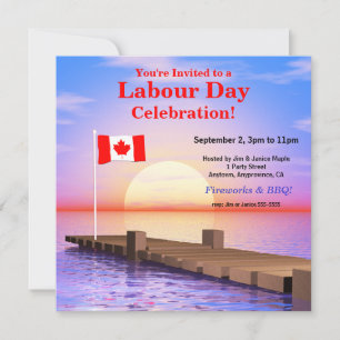 Invitation Fête du Travail Fête Drapeau canadien sur la jetée