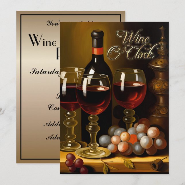 Invitation Fête du vin et du fromage (Devant / Derrière)