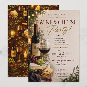 Invitation Fête du vin et du fromage