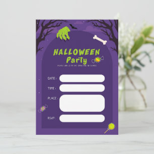 Invitation Fête Éffrayante Halloween tendance