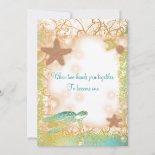 Invitation Fête élégante à thème de mariage sur la plage