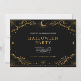 Invitation Fête élégante céleste d'Halloween