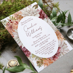 Invitation Fête élégante d'automne florale pour couple Baby S