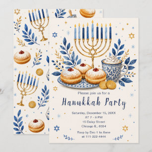 Invitation Fête élégante de Hanoukka
