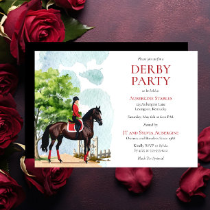 Invitation Fête élégante de Jockey et Derby de chevaux de cou