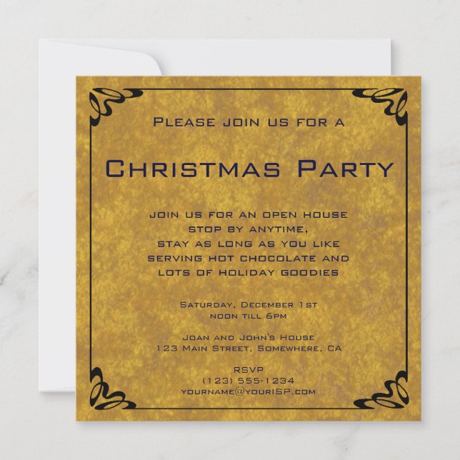 Invitation Fête élégante de Noël avec des rennes pour les fêt (Devant)