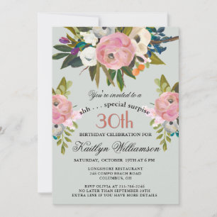 Invitation Fête élégante de SURPRISE Anniversaire 30 ans pein