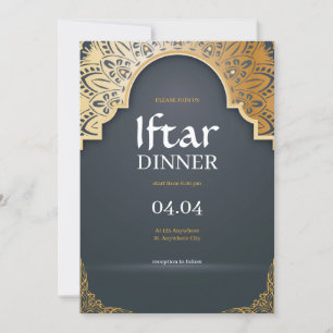 Invitation Fête élégante grise de Ramadan Iftar