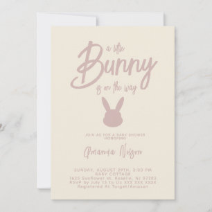 Invitation Fête élégante moderne de bébé lapin fille