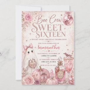 Invitation Fête épouvantable pour les seize ans de Boo Crew